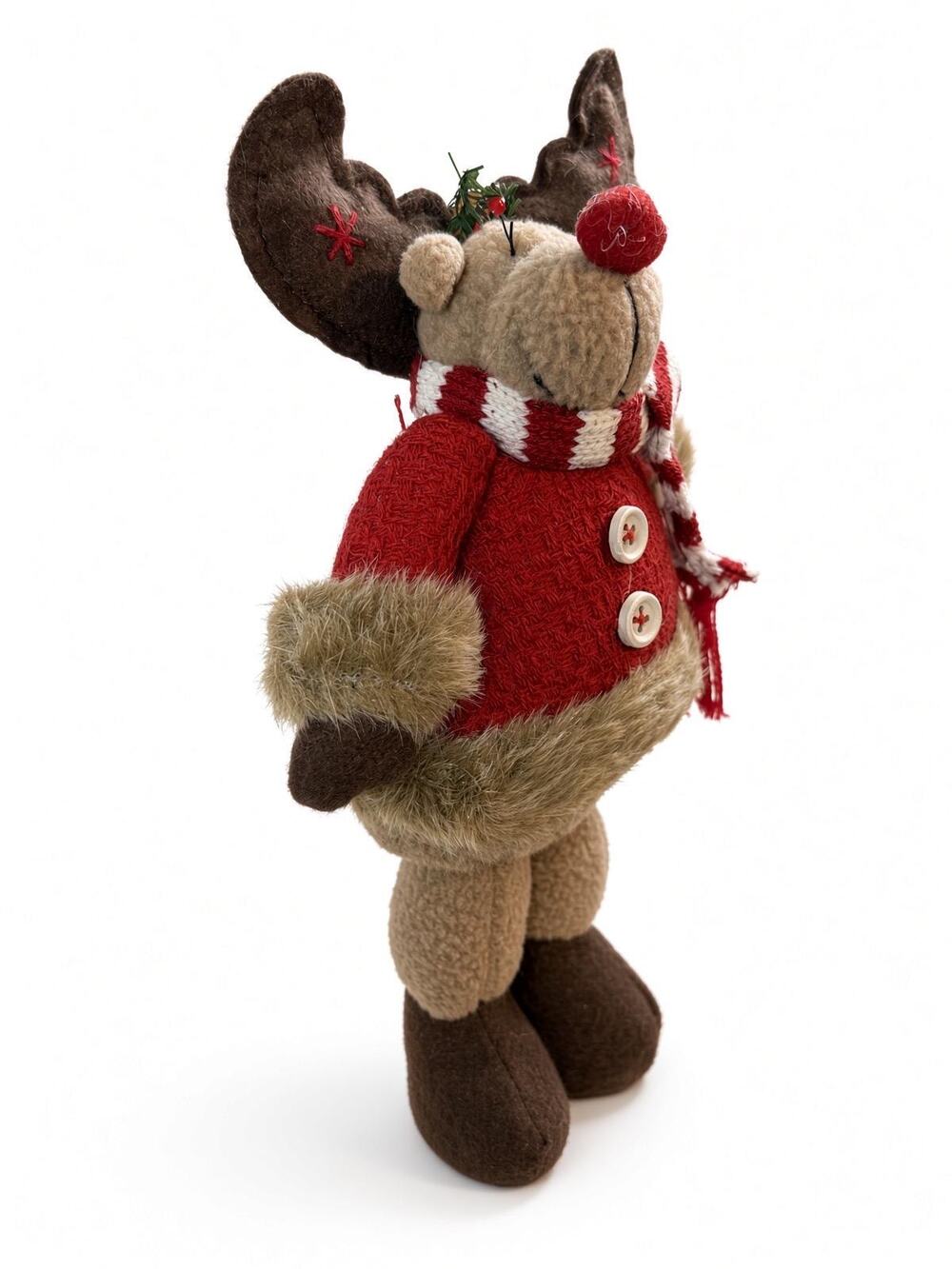 Sherpa Reindeer Plush Christmas Decor Figure